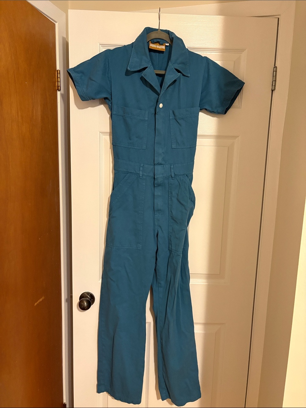 Big Bud Press marine blue short sleeve jumpsuit in XS